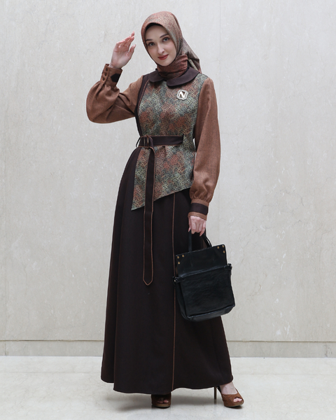 Asymmetric Cocoa Brown Spice Dress