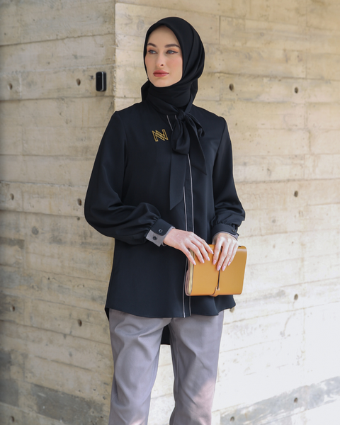 Piping Black Pine Cone Shirt