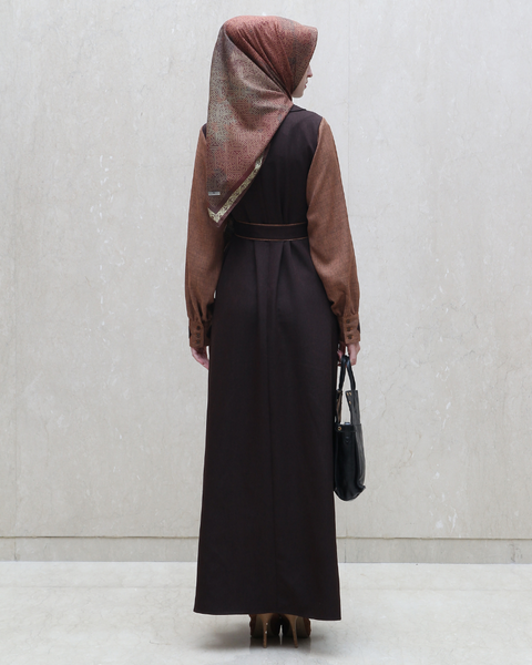 Asymmetric Cocoa Brown Spice Dress