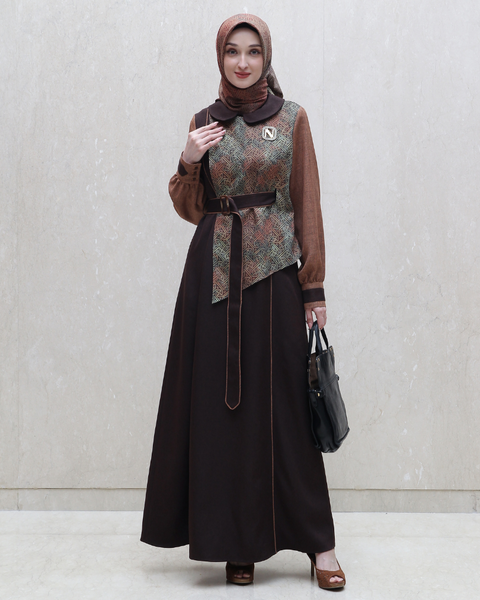 Asymmetric Cocoa Brown Spice Dress