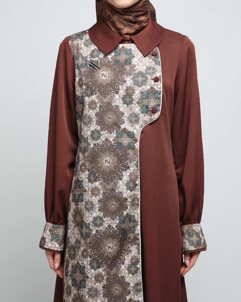 Asymmetric Shingle Fawn Sandstone Dress