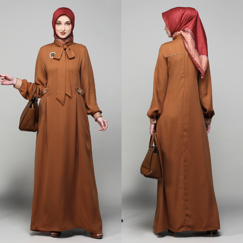 Tie Collar Cider Maple Dress