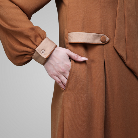 Tie Collar Cider Maple Dress