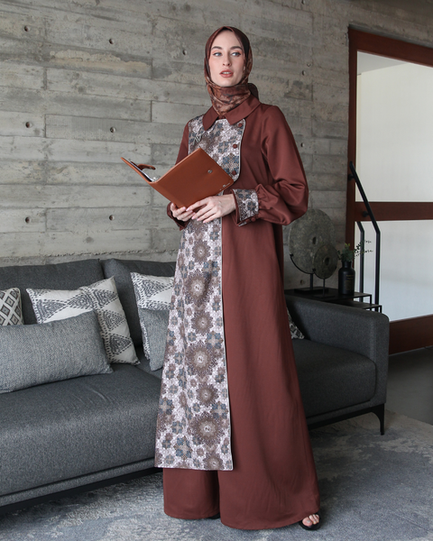 Asymmetric Shingle Fawn Sandstone Dress