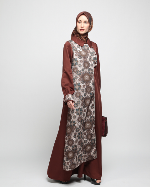 Asymmetric Shingle Fawn Sandstone Dress