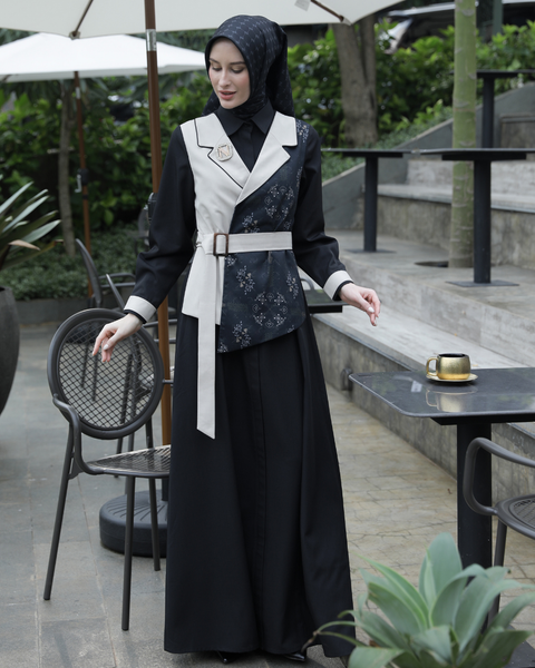New Color 2in1 Giri Bunker Dress (Ebony Ink & Pale Cream)