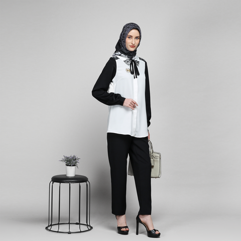 Monochrome Ribbon Sister Black Pretty Broken White Shirt