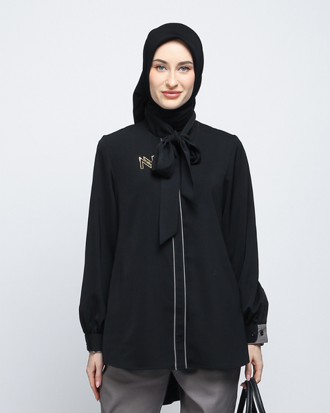 Piping Black Pine Cone Shirt