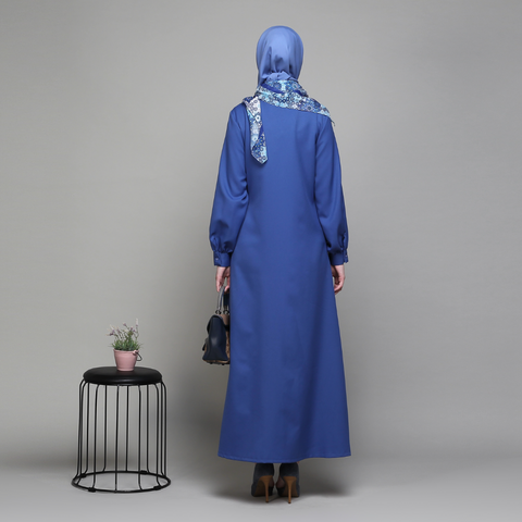 Puff Sleeve Delft Blue Dress
