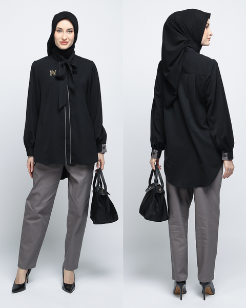 Piping Black Pine Cone Shirt