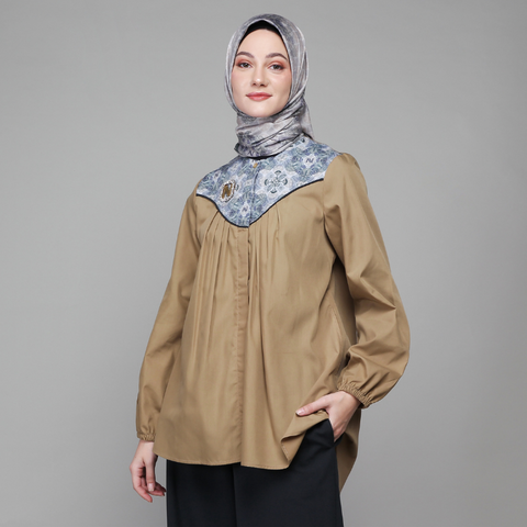 Pleat Lotus Serenity Pesto Shirt