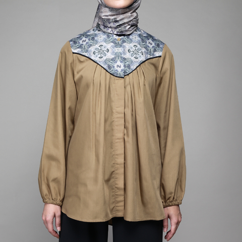 Pleat Lotus Serenity Pesto Shirt