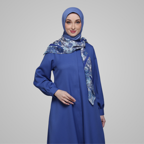 Puff Sleeve Delft Blue Dress