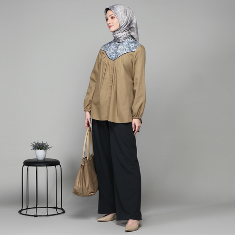 Pleat Lotus Serenity Pesto Shirt