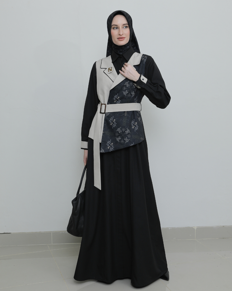 New Color 2in1 Giri Bunker Dress (Ebony Ink & Pale Cream)