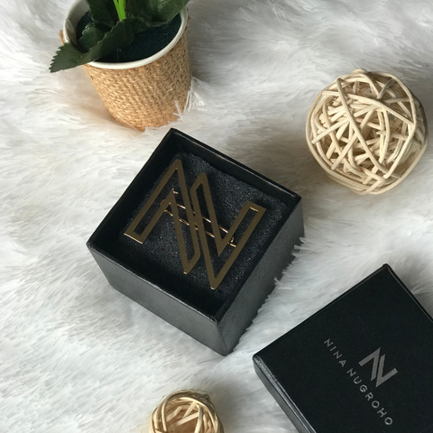 Gold Monogram Brooch