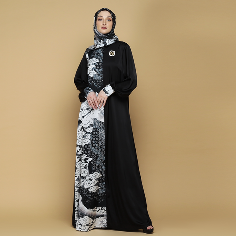 Signature Asymemtric Monomega Black Dress