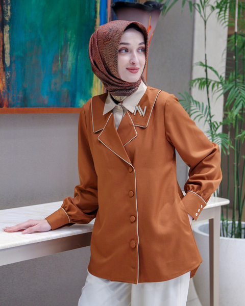 2in1 Snap Button Walnut Cloud Shirt