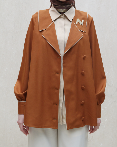 2in1 Snap Button Walnut Cloud Shirt