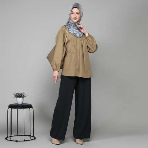 Pleat Lotus Serenity Pesto Shirt