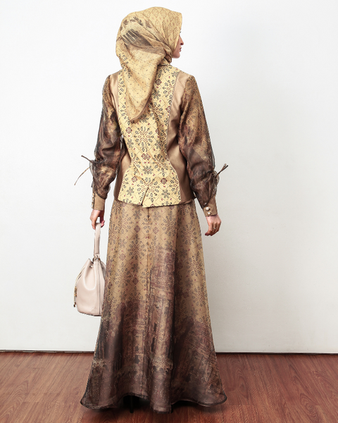 One Set Al-Khazneh Twine Copper (Midi Shirt & Skirt)