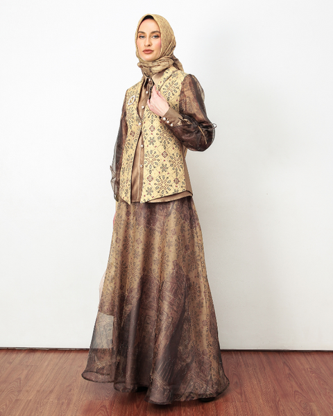 One Set Al-Khazneh Twine Copper (Midi Shirt & Skirt)