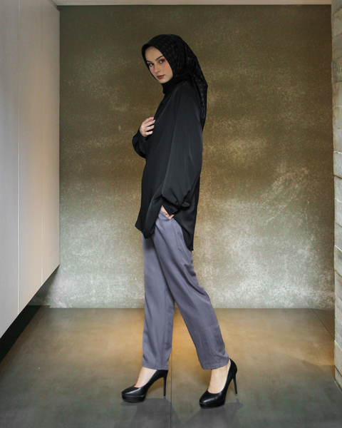 Layer Button Black Shirt