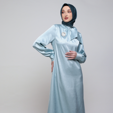 Puff Ribbon Pastel Turquoise Dress
