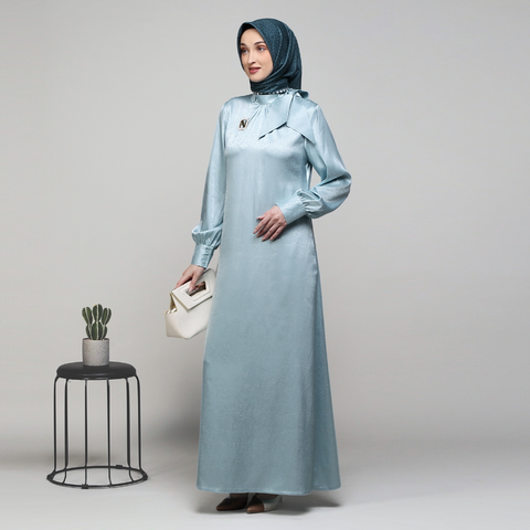 Puff Ribbon Pastel Turquoise Dress