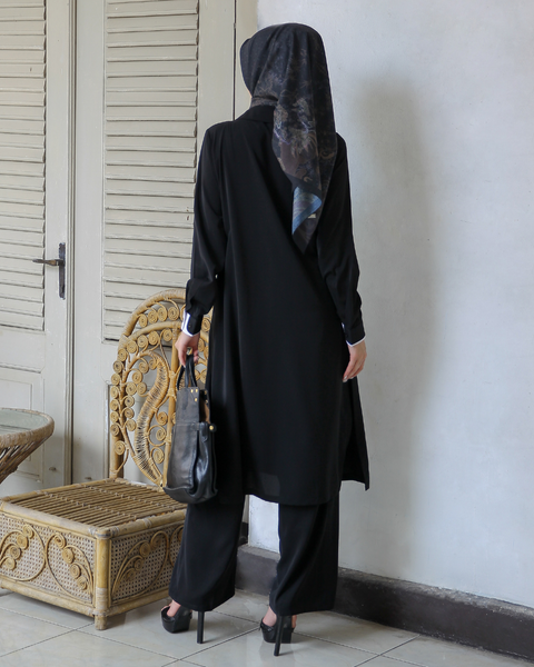 Single Pleat Black Tunic