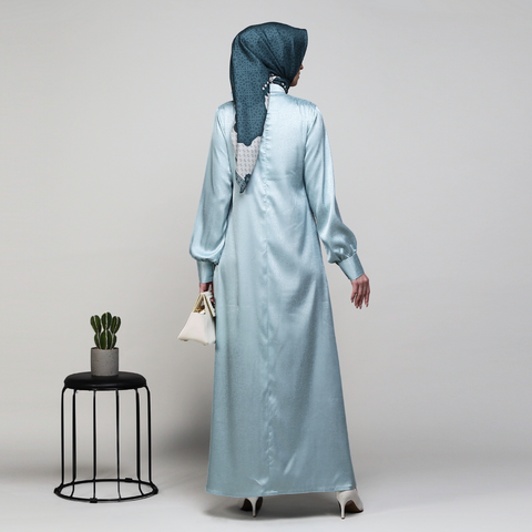 Puff Ribbon Pastel Turquoise Dress
