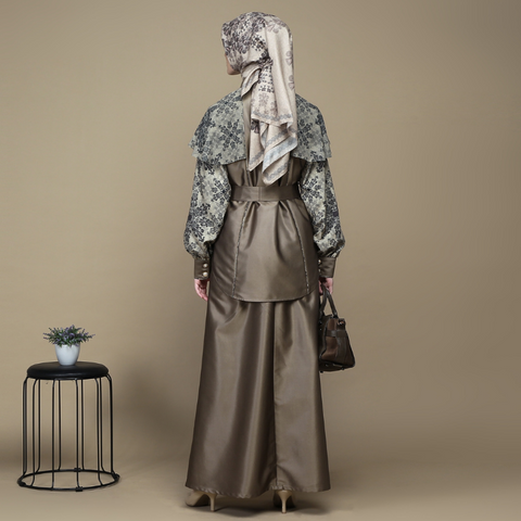 One Set Cape Sand of Bloom Clay Midi (Shirt & Skirt)