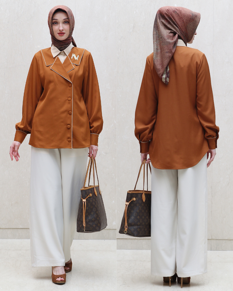 2in1 Snap Button Walnut Cloud Shirt