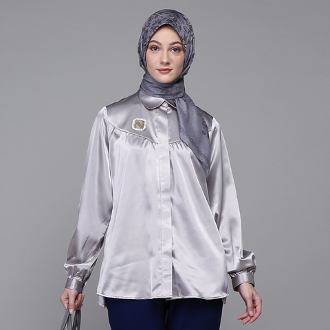 Puff Wrinkle Silver Shirt