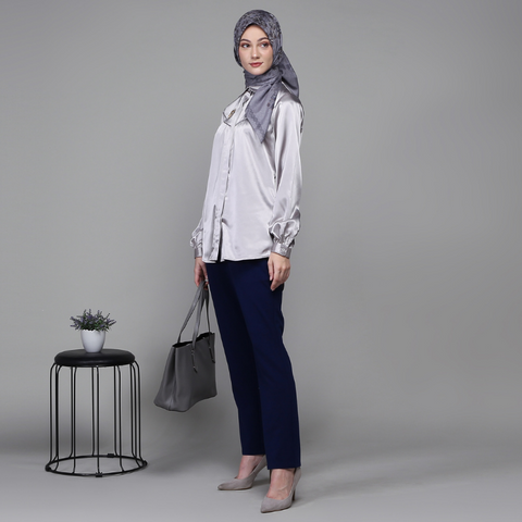 Puff Wrinkle Silver Shirt