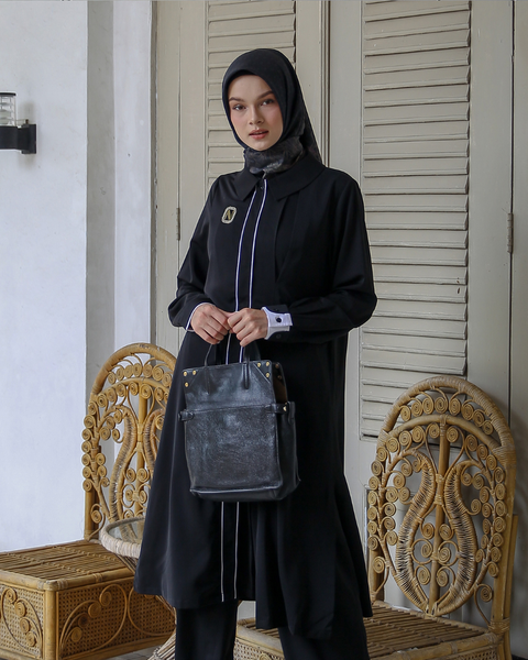 Single Pleat Black Tunic