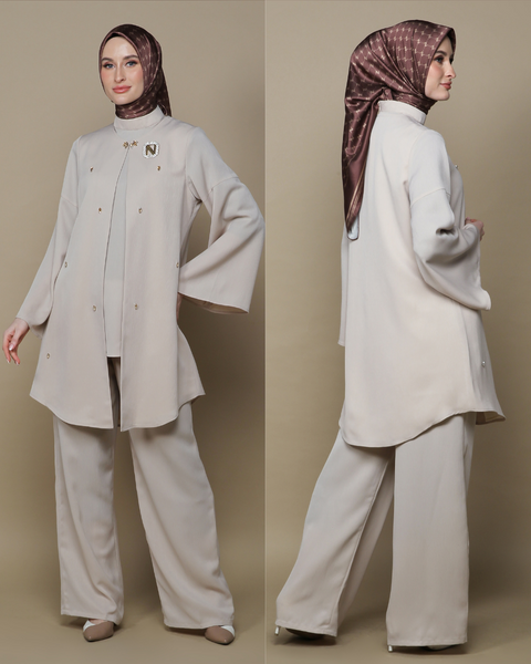 RAYA SERIES: Sadira Cream (Shirt & Pants)