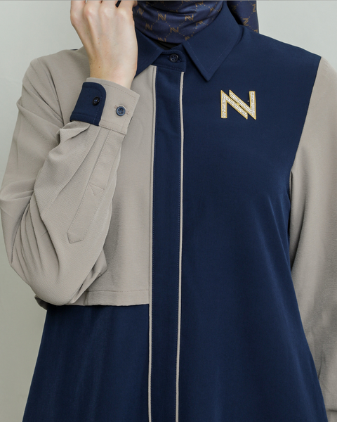 Indigo Cream Semi Tunic