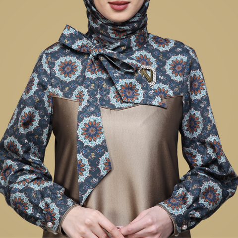 Ribbon Mosaic Geometric Flowers Dress