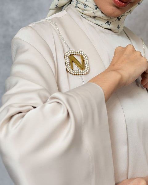 Abaya Oat Grey (Shirt, Long Outer & Culotte)