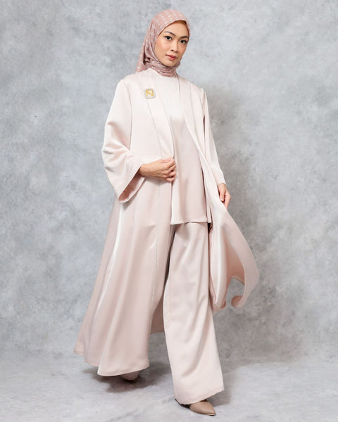 AbayaPeony Pink (Shirt, Long Outer & Culotte)