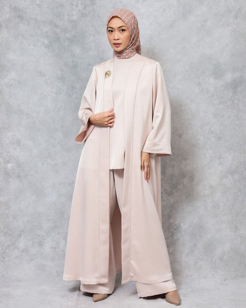 AbayaPeony Pink (Shirt, Long Outer & Culotte)