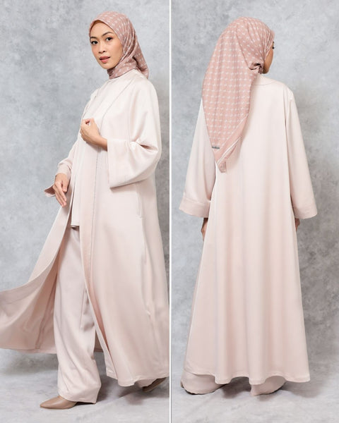 AbayaPeony Pink (Shirt, Long Outer & Culotte)