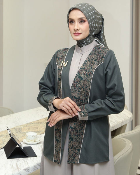 2in1 Rust Green Aruna Dress