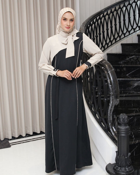 Ribbon Black Aruna Dress