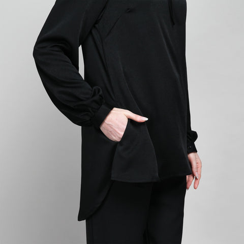 Monochrome Ribbon Sister Black Blouse