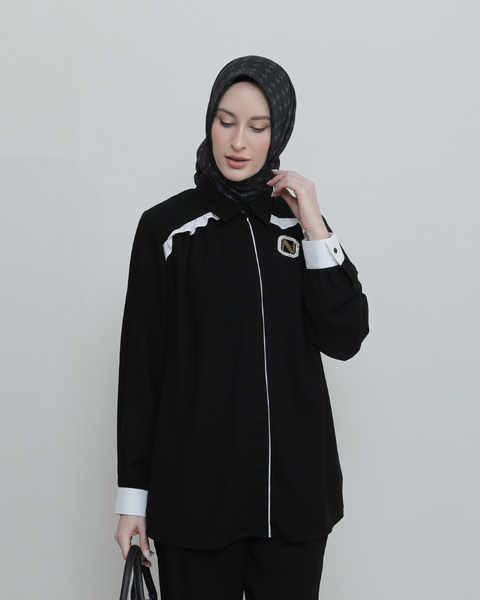 Ruffled Soft Ebony Shirt