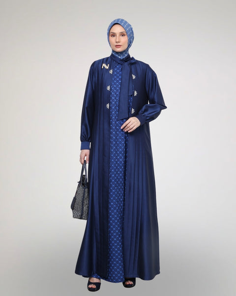 Lazura Gulf  Blue Dress Set (Dress & Long Outer)