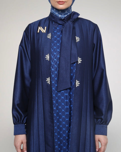 Lazura Gulf  Blue Dress Set (Dress & Long Outer)