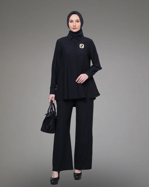 Pleats Black Latta Shirt